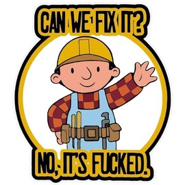 NTICKER 3pcs Can We Fix It? Bob Funny Hard Hat Sticker, Mechanic, Welding Welder Decal Hat Sticker