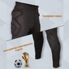 REDSHORE Men's Padded Compression Pants with Knee Pads,Goalkeeper Black Tights