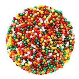 UPINS 1200Pcs Fall Pearl Beads,Autumn Thanksgiving Pearl Beads for Jewelry Making 6mm Necklace Bracelets Earrings Hair Beads DIY Crafts Party Decoration Supplies