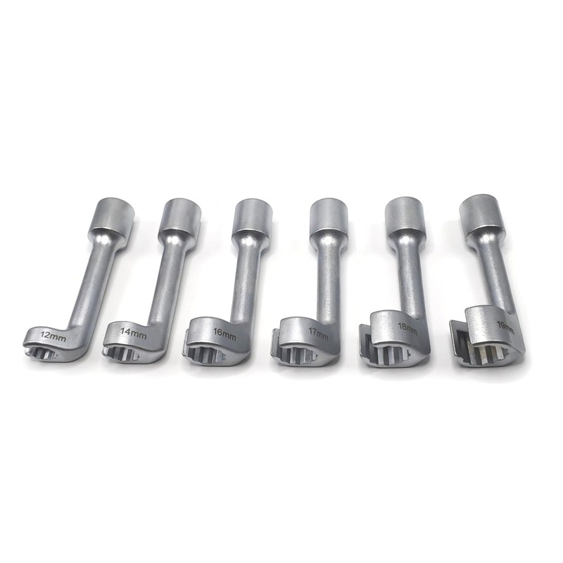 JEUCLEL 6PCS 1/2" Dr. Injection Socket Set, L-Type Diesel Fuel