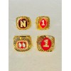 EBSportsRings.com 4 PCS Nebraska Cornhuskers 18k GP Championship Ring Set