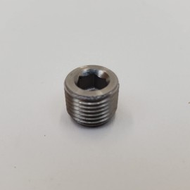 304 Stainless Steel 1/8" NPT Hex Socket Plug - Great for blocking unused petcock bung holes and other pipe thread plumbing applications - SOLD INDIVIDUALLY - Harley Chopper Bobber