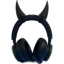 2x demon horns for Headset/Cosplay - Made In USA -16 Colors Combos (Black)