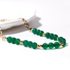Jewboo Reiki Green Agate Beaded Necklaces for Women 14k Gold