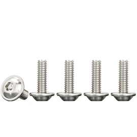 Drenky 50 Pcs Flanged Button Head M4 X 16mm 304 Stainless Steel Bolts, Pan Head Machine Screws, Rustproof, Fully Thread Hexagon Socket