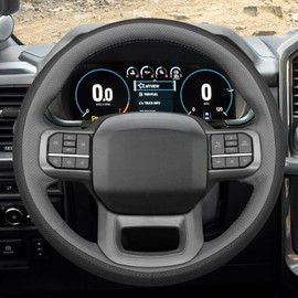 MEWANT Hand Stitched 3D Style Steering Wheel Cover for Ford F-150 2021-2023 / F-150 Lightning 2022-2023 Steering Wheel Accessories for Ford