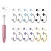 TOPBRIGHT 12PCS 316L Stainless Steel Horseshoe Nose Rings - 20G