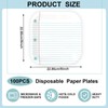 100 Piece Back to School Notebook Paper Plates First Day