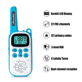 Walkie Talkies for Adults and Kids with USB Charging Port, Dual Reception Walkie Talkie with VOX, LED Flashlight, Up to 2 Miles Range License-Free (4 Pack, Blue)