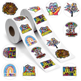 1000 Pcs Hispanic Heritage Month Stickers, 2 Rolls with 8 Patterns,Latin American Countries Flags Sticker for Kids Girls Boys Classroom Rewards Prizes Carnival