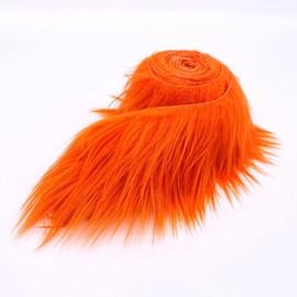 Ice Fabrics Craft - Rollos precortados de tela de piel sintética, tiras de tela Mohair de 4 x 60 pulgadas, súper suaves y peludas, perfectas para manualidades, disfraces y decoración, color naranja, 4