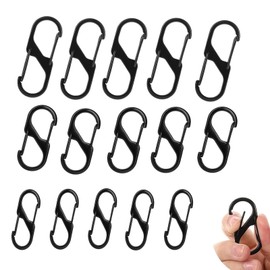 15pcs Zipper Clip Theft Deterrent, Locks Anti Theft,Quick Disconnect Keychain Clip Keeps Zippers Closed, Dual Spring Carabiner Snap Hook for Outdoor Hiking Camping Luggage,Backpack,etc (3 Sizes)