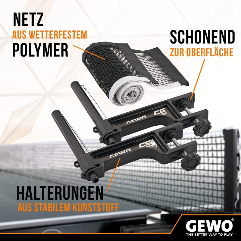 GEWO CS Outdoor Table Tennis Net - Weatherproof Table Tennis