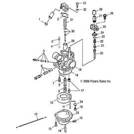 Polaris Needle Valve and Seat Assembly, Genuine OEM Part 0451669, Qty 1