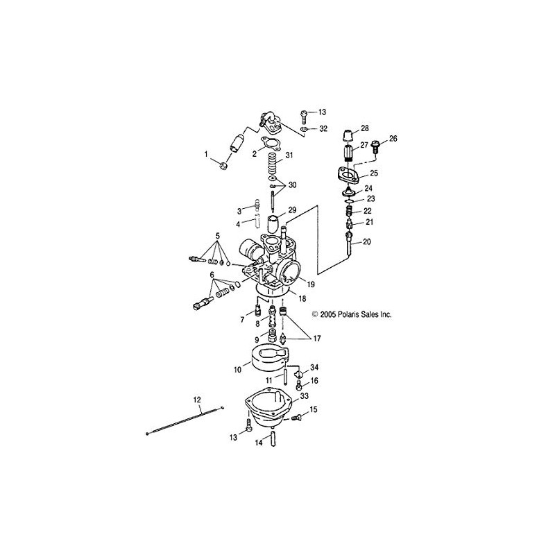 Polaris Needle Valve and Seat Assembly, Genuine OEM Part 0451669,