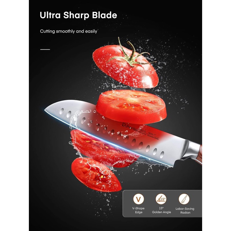 Knife Set with Block, 16 Pcs Stainless Steel Kitchen Knife