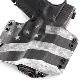 OWB Holster - USA Slanted B&W (Right-Hand, Fits Glock 17,19,22,23,25,26,27,28,31,32,34,35,41 (Gen 3-5)