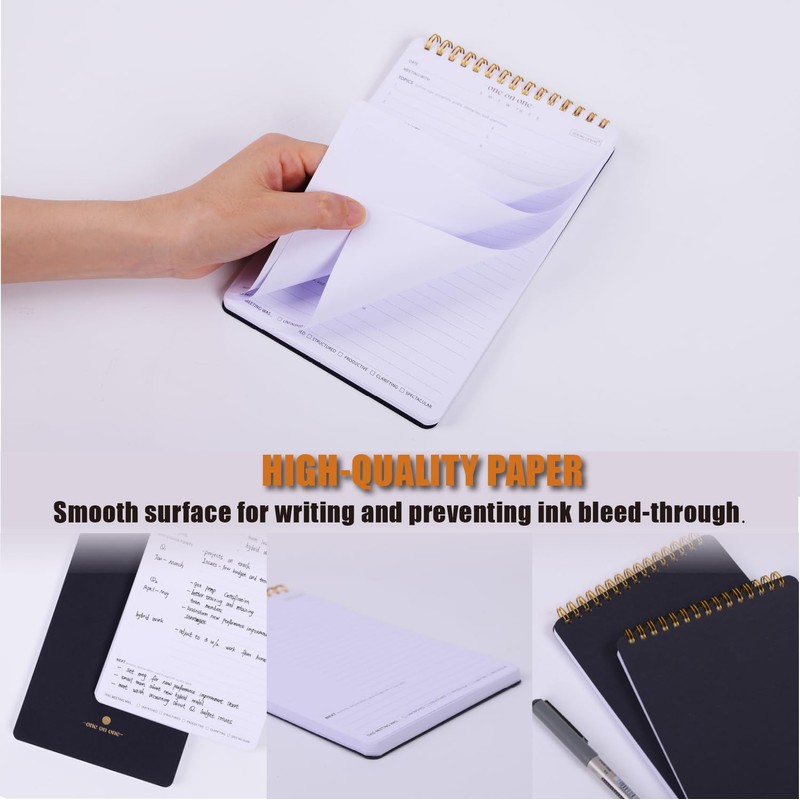 ZERONE CENTRE Productivity Notepad Suite (One on One-Black-A5)