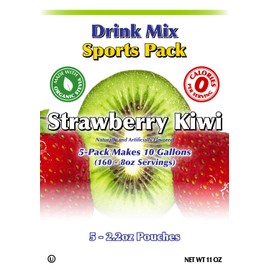 GramZero Strawberry Kiwi Sugar Free Drink Mix Sports Pack, Great For Nutrition Club Loaded Teas, Zero Calorie, Stevia Sweetened