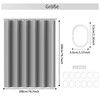 AwmnSrman Shower Curtain - Solid Grey Shower Curtain with 12