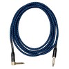 Cascha Professional Line Guitar Cable, Angled, Tweed Blue, 6 m
