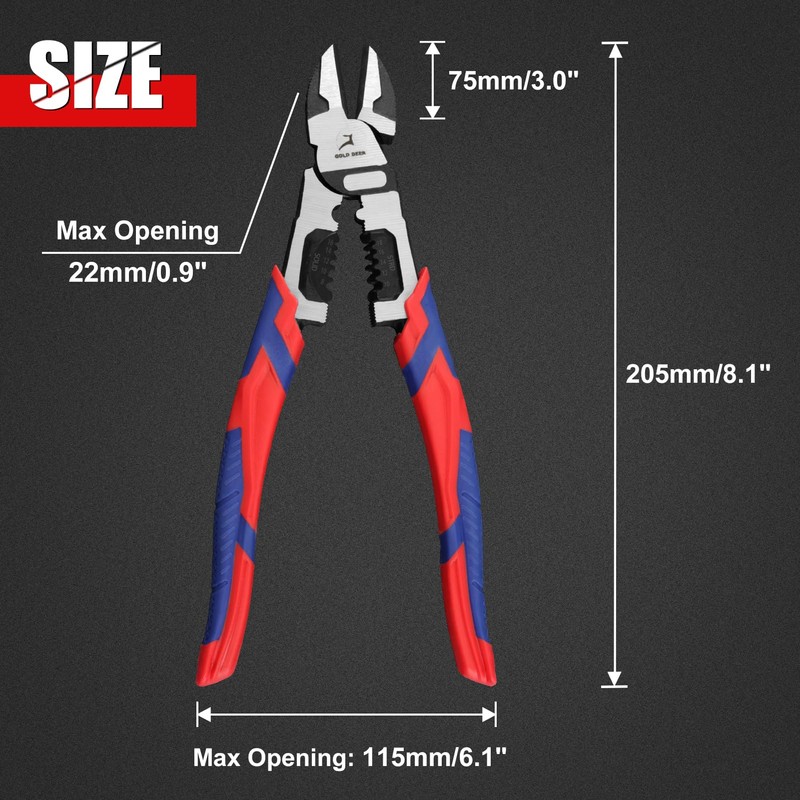 GOLD DEER 9 Inches Diagonal Side Cutting Pliers Wire Stripper