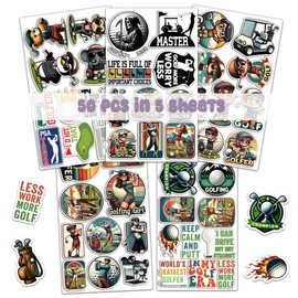 BIGZORO Pack 50 PCS Golf Stickers Print Waterproof Vinyl Decals Items for Golfer Adults Men Women Sports Lovers Labels Decorative Scrapbooking Water Bottles Bumper Helmet Laptop