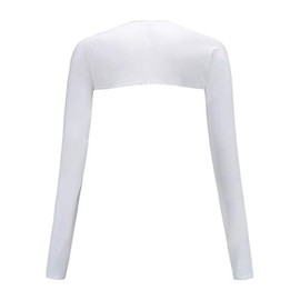 Women Cooling Shawl Arm Sleeve with Finger Hole, Comfortable & Breathable, Anti-UV, Ladies Sun Protection Cooler Shrug (White)