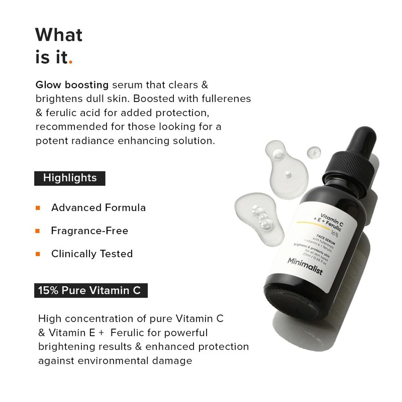 Minimalist 16% Vitamin C Serum With Vitamin E & Ferulic