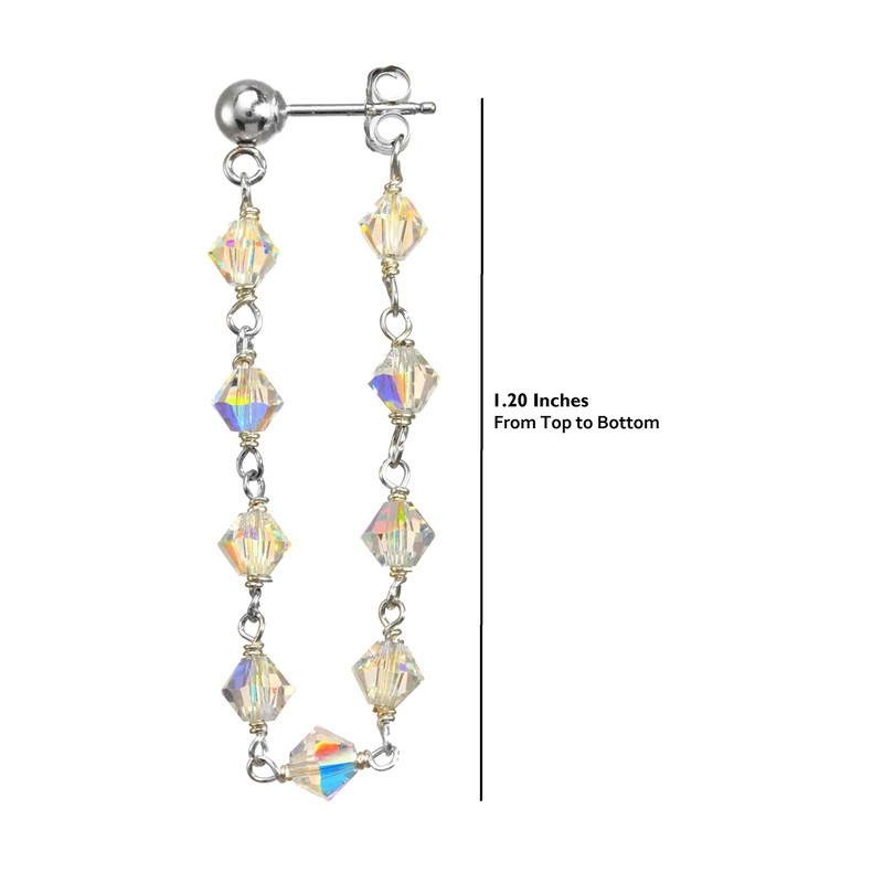 LTC Designs Sterling Silver Loop Drop Earrings Made With Austrian