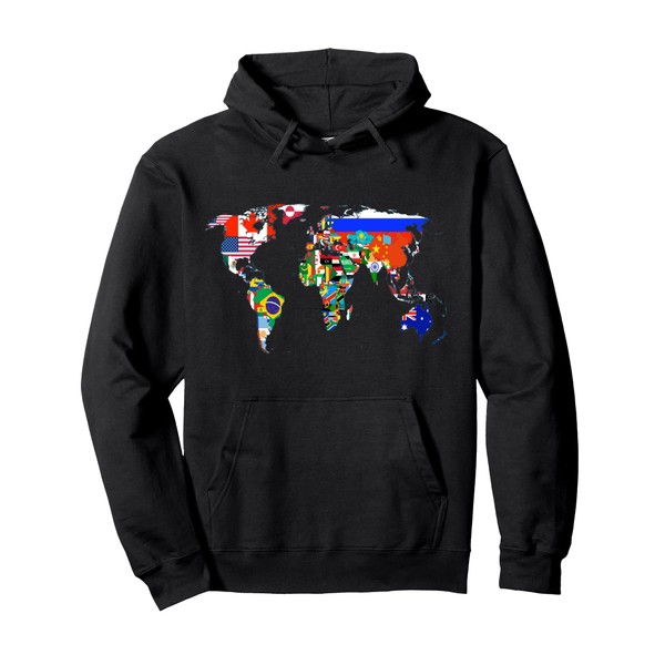 World Map Country Flag Atlas Hoodie Pullover Hoodie