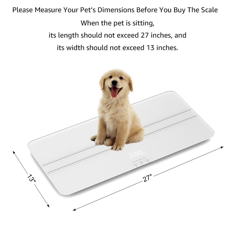 unipaws Digital Pet Scale MAX 220lbs with Bluetooth App, Medium-Small