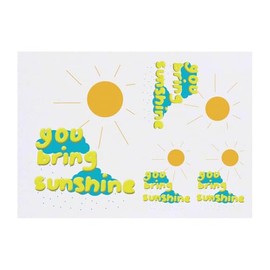 4 x 'You Bring Sunshine ' Temporary Tattoos - Water Resistant, Skin-Safe, Non-Toxic Transfers, Mixed Sizes (TO00082732)