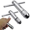 Taicols Ratcheting T-Handle Tap Holder Wrench Set, 2 Pcs Adjustable