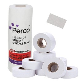 1812 White Pricing Labels for Garvey 18-6 One Line Price Gun, 11 Rolls - 14,000