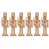 DEARMAMY 6Pcs 12cm Blank Wooden Nutcracker:Unpainted Wooden Nutcracker Christmas Nutcracker