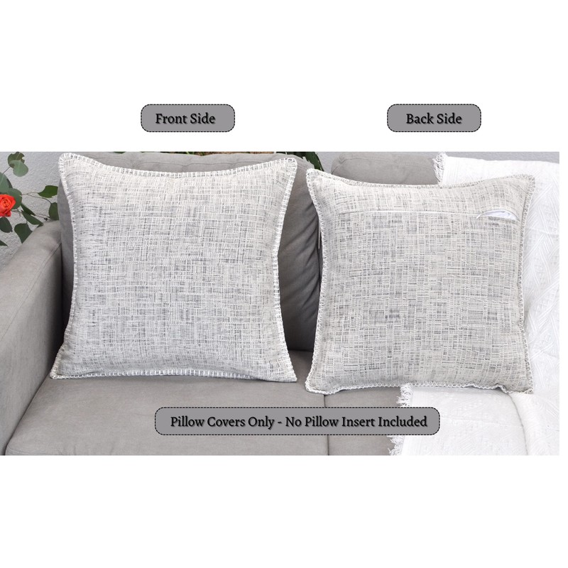 Stitched Edge Modern Textured Pillow Covers Set of 2 (26
