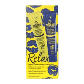 Dr. PawPaw Relax Set - Multipurpose, Soothing and Tinted, Hydrating Lip Balm - Lip Mask Giftset for Women - Gluten Free - 2 pc