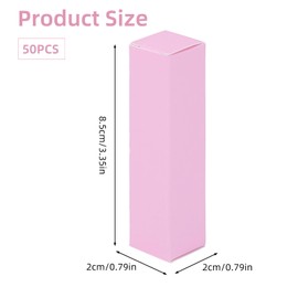 NICENEEDED 50 Pack Pink Kraft Paper Lipstick Boxes, Rectangle Reusable Lip Balm Packaging Cases, Essential Oil Wrapping Containers Box for DIY