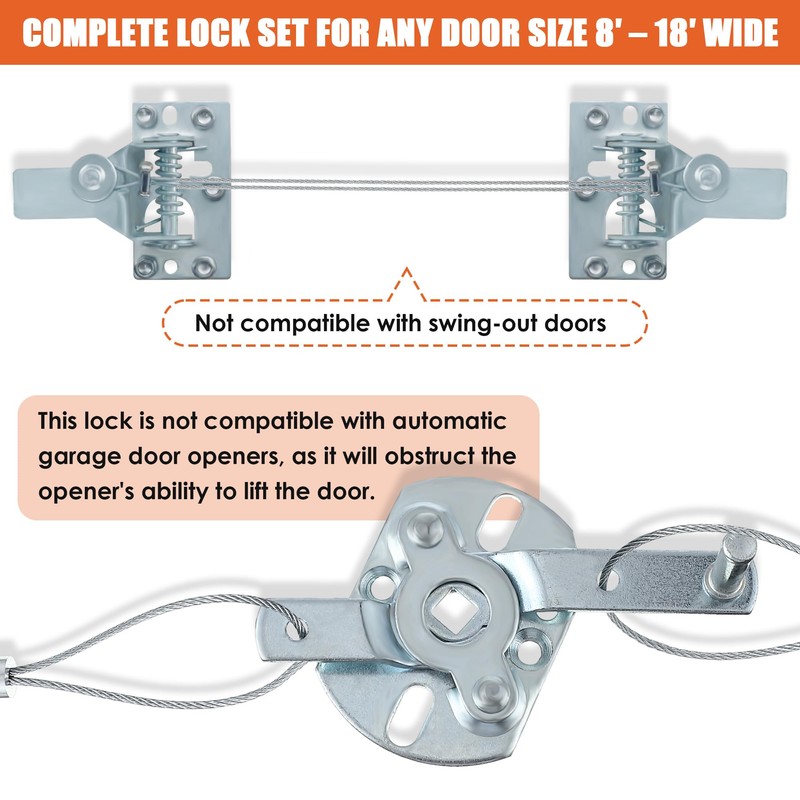 Ceoighe Universal Garage Door Lock Kit with Spring Latch and