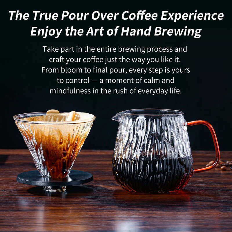 Unbreakable - Pour Over Coffee Maker 650ML/22OZ, Heat Resistant Borosilicate