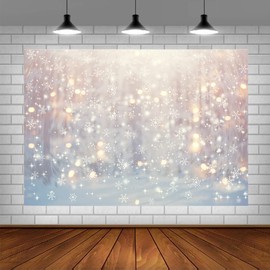 Lofaris Winter White Snowflake Backdrop Christmas Wonderland Background Merry Xmas Glitter Bokeh Snow Family Holiday Party Decorations Newborn Baby Kids Portrait Photo Studio Booth Props 5x3ft