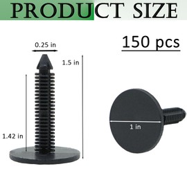 Hxszk 1 3/8'' Foundation Pins & Plastic Insulation Masonry Fasteners - Christmas Tree Auto Fasteners for Crawlspace Poly Liners, White Foam Board (150 Pack)