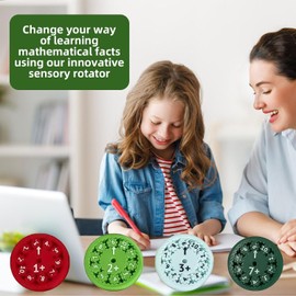 Heyumybit Math Fidget Spinner Toy Kit,9 Pieces Multiplication Division Maths Fidget Number Spinners,Educational Number Spinners Math Game Toy for Home School,Addition Subtraction Division