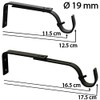 Extendable and Adjustable Curtain Pole Wall Bracket Diameter 19mm Length