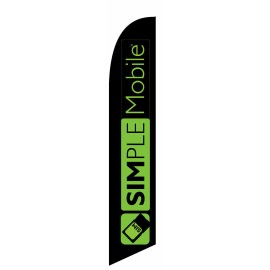 Unbranded Black Simple Mobile Wireless Feather Banner Swooper Flag - FLAG ONLY -