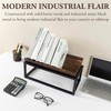 MyGift Tabletop Book Holder Rack with Industrial Black Metal Frame,