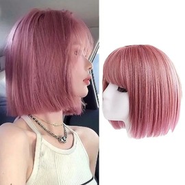 Pink short hair female wig for women's cosplay (WFI1Z1J) / 여자 코스프레용 풀가발 핑크 단발머리 여성 가발 (WFI1Z1J)