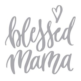 Blessed Mama Vinyl Sticker Decals (Pack of 2) for Car Window Laptop Phone (4" x 3.9", Silver)