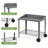 Outdoor Metal Potting Bench with Wheels, Heavy Duty Garden Workbench